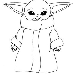 Outstanding Yoda Coloring Pages Baby