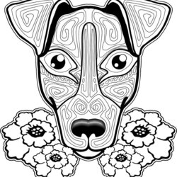 Worthy Dogs Coloring Pages Difficult Adult Home Dog Adults Skull Printable Sugar Color Cat Colouring Mutt