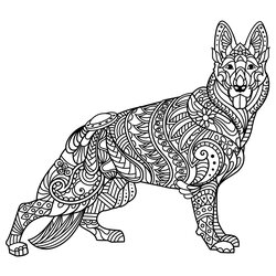 Cool Dog Coloring Pages For Adults Best Kids Adult Shepard