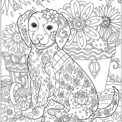 Supreme Free Printable Cute Dog Coloring Pages Adults Dogs Detailed Animal Colouring Sheets Print Book