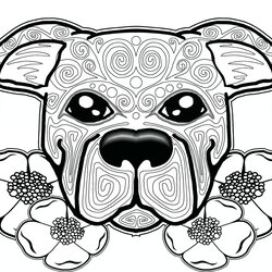 Eminent Dog Coloring Pages For Adults Best Kids Mandala Adult Puppy Colouring Printable Color Skull Books
