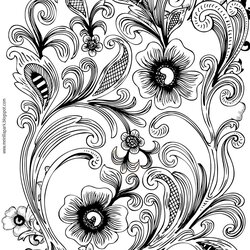 Fine Free Printable Floral Coloring Page Freebie Pages Flower Patterns Colouring Adult Burning Wood Choose