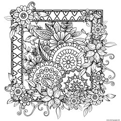 Matchless Get This Flower Pattern Coloring Pages To Print For Adults Mandala Flowers Floral Bouquet Adult