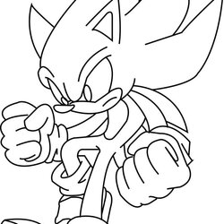 Super Sonic By On Coloring Pages Drawing Shadow Hedgehog Printable Book Color Para Silver Print Template