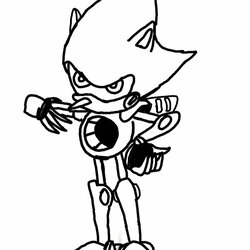 Marvelous Hyper Metal Sonic Coloring Sheet By On Pages Comics Kids Popular