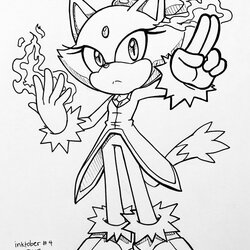 Champion Hyper Sonic The Hedgehog Coloring Pages Blaze