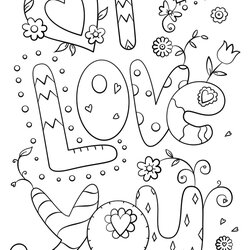 Super Love You Coloring Pages For Adults At Free Adult Printable Color Sheets Print