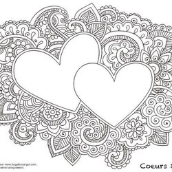 Admirable Free Printable Love Coloring Pages For Adults Teenagers Hearts Heart Difficult Butterfly Popular