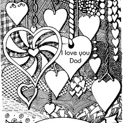 Great Love Adult Coloring Pages At Free Download Father Adults Color Therapy Fete Colouring Happy Sheets