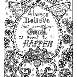 Exceptional Get This Printable Adult Coloring Pages Quotes Always Believe Book Sheets Books Quote Color
