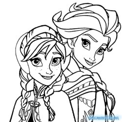 Eminent Elsa Frozen Coloring Pages Printable Free Kids Sheets Adults Anna Color Disney Characters Princesses
