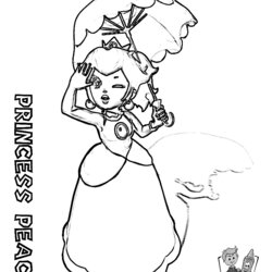 Exceptional Super Mario Daisy Coloring Pages Princess Peach