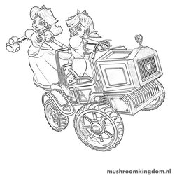 Sublime Princess Daisy And Peach Coloring Pages Home Mario Kart Printable Go Kids Cute Adults Library