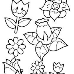 Outstanding Coloring Pages Flower Free Printable