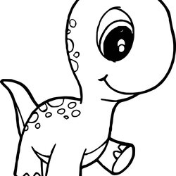 Superb Coloring Pages Printable Dinosaur Baby Cute