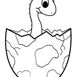 Baby Dinosaur Dinosaurs Kids Coloring Pages Egg Dino Cute Children Dan Template Printable Color Activities