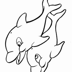 Preeminent Animal Coloring Pages Kids Print Animals Dolphins Sea Colour