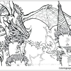 Tremendous Dungeons And Dragons Coloring Pages Dragon Color Print