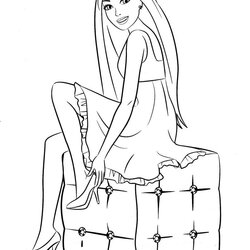 Cool Barbie Printable Coloring Pages Her Hos
