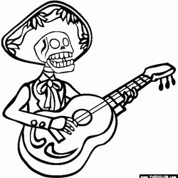 Great Get This Printable Coloring Pages Skeleton Mariachi Color Sheets Print Online Kids Sheet Skull