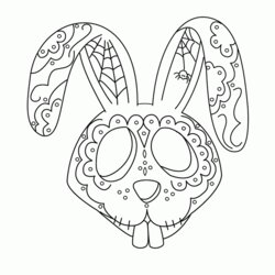 The Highest Quality Coloring Pages Home Skull Sugar Bunny Printable Animal Kids Skeleton Bunnies Sheets Print