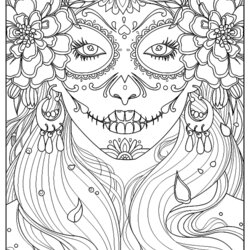 Worthy Coloring Pages Free Images Adults Mandala Skull Mort Pagan Wonder Day