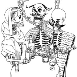 Admirable Skeletons Adult Coloring Drinking Pages