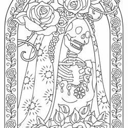 Get This Online Coloring Pages Printable Sheets Adult Dover Publications Print Halloween Kids Book Skull Mort