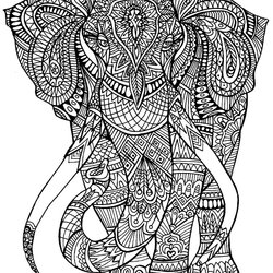 Tremendous Printable Coloring Pages For Adults Free Designs Adult Elephant