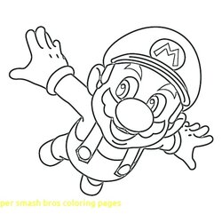 Eminent Smash Bros Coloring Pages At Free Printable Mario Super Galaxy Drawing Brothers Drawings Characters