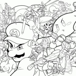 Matchless Super Smash Brothers Coloring Pages Free Printable Home Bros Mario Sonic Zombie Graves Colouring