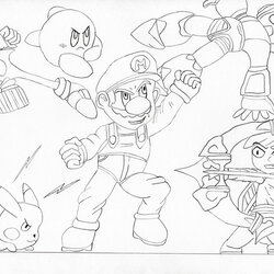 Perfect Download Super Smash Brothers Coloring Pages Background Bros