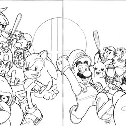 Very Good Super Smash Bros Coloring Pages Home Brothers Printable Color Sheets Print Colouring Para Mario