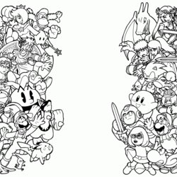 Sterling Super Smash Brothers Coloring Pages Free Printable Home Bros Nintendo Colouring Print Linear Great