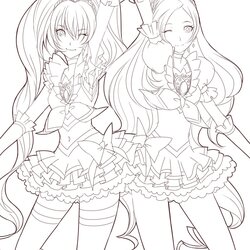 Matchless Detailed Coloring Pages At Free Printable Line Suite Cute Cure Pretty Boys Melody Rhythm Book Girl