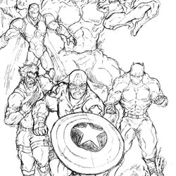 Champion Avengers Coloring Pages Best For Kids Sketch Page