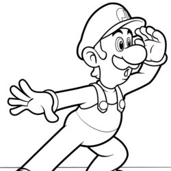 Brilliant Mario Luigi Coloring Pages Super Bros Is Looking