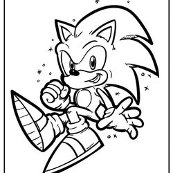 Swell Sonic Coloring Pages Free Hedgehog