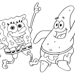 The Highest Quality And Patrick Dancing Coloring Page Puppy Sponge Disney