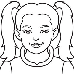 Exceptional Coloring Pages Printable At Free Girl Kids Drawing Girls Blank Faces Little Easy Smiling Makeup
