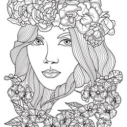 Cool Beautiful Faces Coloring Page App Free For Contrasting Subject Om