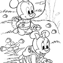 Terrific Disney Fall Coloring Sheets Baby Pages Autumn Micky Harvest Kindness Andrea