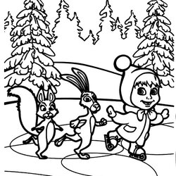 Eminent And The Bear Coloring Pages At Free Printable Winter Skiing Season Color Luna Riding Bike Popular