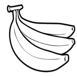Banana Coloring Pages Best For Kids Bananas Cartoon Fruit Template Fruits Apples Color Drawing Print