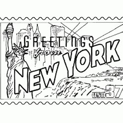 Admirable New York Skyline Coloring Page At Free Printable State Pages Stamp Kids States Color City Colouring