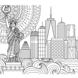Sublime New York Skyline Drawing Color At Free Download City Coloring Francisco San