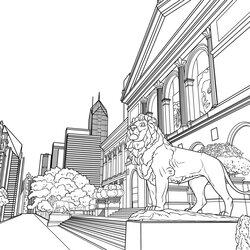 Superlative New York City Skyline Coloring Pages At Free Chicago Drawing Bears Book Nissan Printable Color