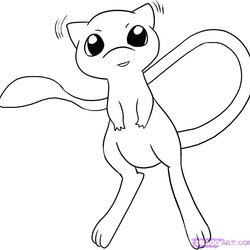 Wizard Pokemon Mew Coloring Pages At Free Printable Draw Drawing Step Line Mega Characters Color Colouring