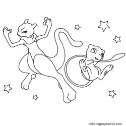 Splendid Mew And Pokemon Coloring Pages