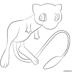 Wonderful Mew From Pokemon Coloring Pages Color Printable
